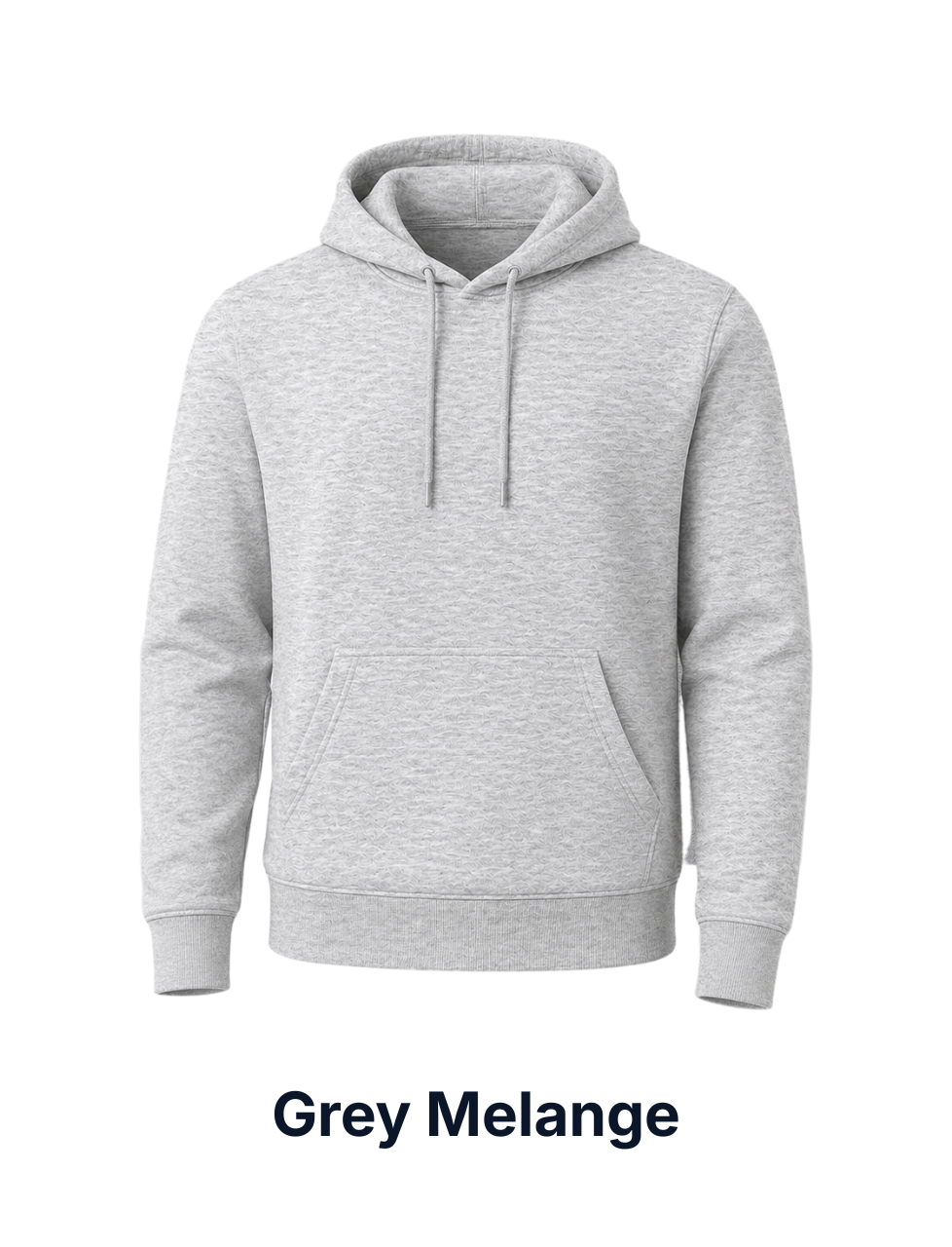 Gray melange hoodie on a white background